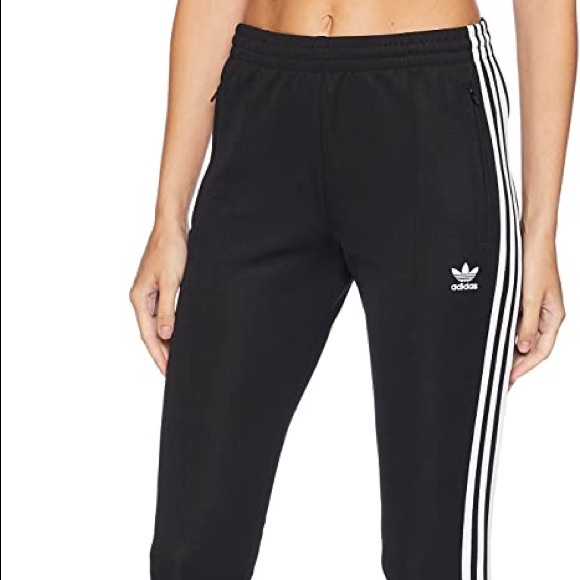 adidas track pants zip bottom